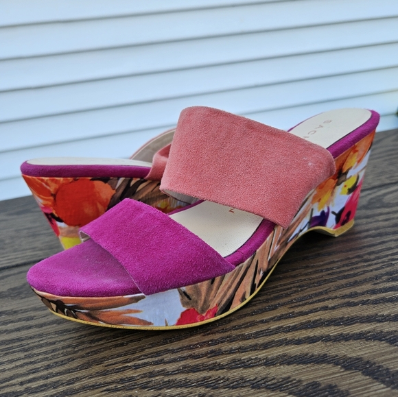 🌸🧡Sacha London Kali floral wedge size 7.5 - Picture 6 of 11